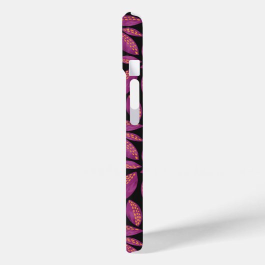 Coques Case-Mate iPhone Motif de feuilles d'automne violet monogramme (Verso / Gauche)
