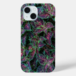 Coque Pour iPhone 15 Motif de feuilles de Coleus vibrant.