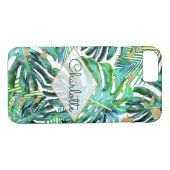 Coques Case-Mate iPhone Motif de feuilles de Parties scintillant en or de  (Dos (Horizontal))