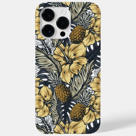 Coques Case-Mate iPhone Motif de feuilles et de fleurs tropicales (Verso)