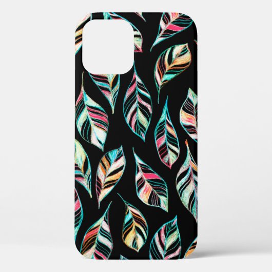 Coques Case-Mate iPhone Motif de feuilles sans couture. Dessin à la main c (Verso)