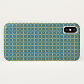 Coques Case-Mate iPhone Motif de feuilles simples en bleu (Dos (Horizontal))
