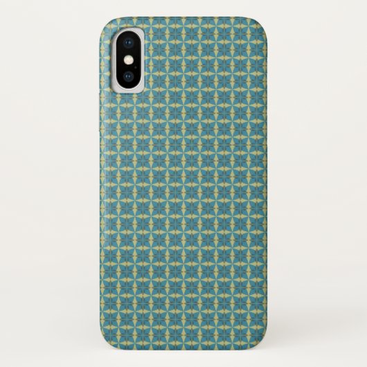 Coques Case-Mate iPhone Motif de feuilles simples en bleu (Dos)