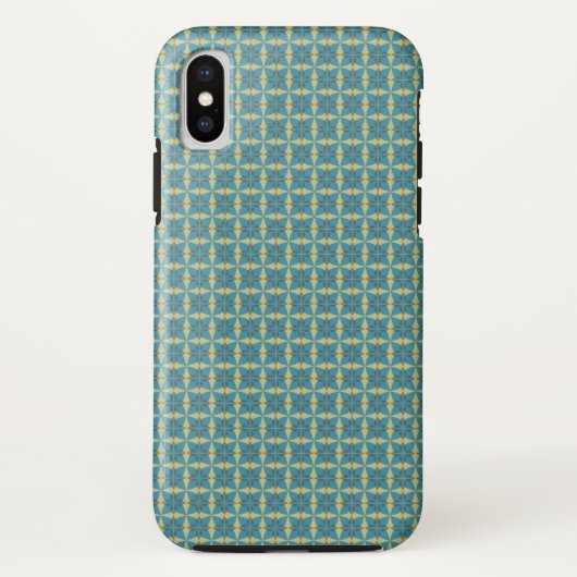 Coques Case-Mate iPhone Motif de feuilles simples en bleu (Dos)