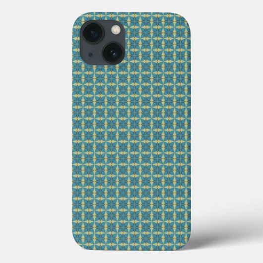 Coques Case-Mate iPhone Motif de feuilles simples en bleu (Verso)