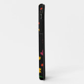 Coques Case-Mate iPhone Motif de feuilles sur fond noir (Dos/Gauche)