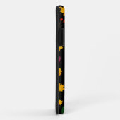 Coques Case-Mate iPhone Motif de feuilles sur fond noir (Dos/Droite)