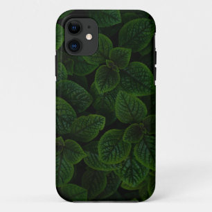 Case-Mate iPhone Case Motif de feuilles texturées vert émeraude foncé