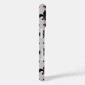 Coques Case-Mate iPhone Motif de fleur de lis gris et noir (Verso / Droite)
