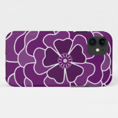 Coques Case-Mate iPhone Motif de fleurs abstraites violet foncé (Dos (Horizontal))