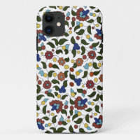 Motif de fleurs arméniennes - Bleu & Blanc