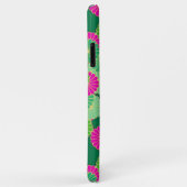 Coques Case-Mate iPhone Motif de fleurs Art Déco - tons verts, fuchsia (Dos/Droite)