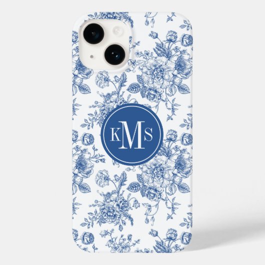Coques Case-Mate iPhone Motif de fleurs bleues (Verso)