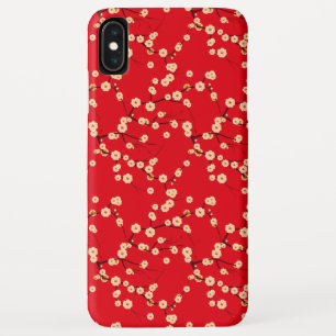 Coque Pour iPhone XS Max Motif de fleurs de cerisier japonaises rouges et b