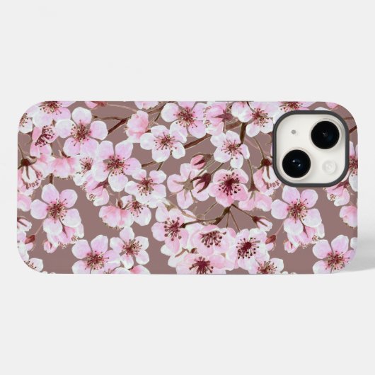 Coques Case-Mate iPhone Motif de fleurs de cerisiers (Verso (horizontal))