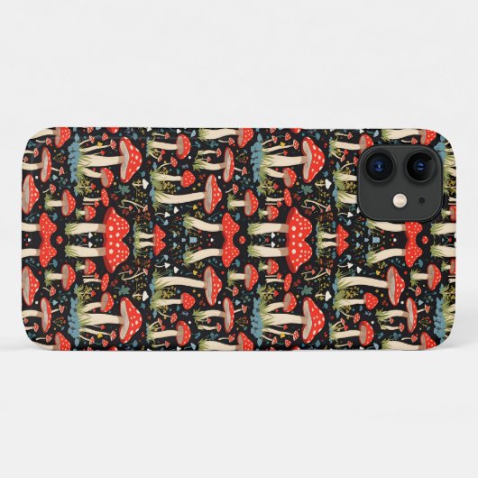 Coques Case-Mate iPhone Motif de fleurs de champignons sans joint (Dos (Horizontal))