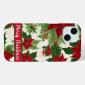Coques Case-Mate iPhone Motif de fleurs de Noël Poinsettia (Verso (horizontal))
