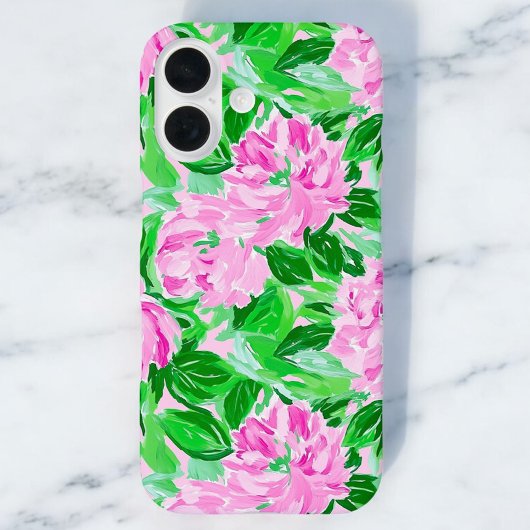 Coques Case-Mate iPhone Motif de fleurs de pivoines roses