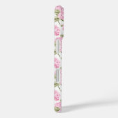 Coques Case-Mate iPhone Motif de fleurs d'hydrangea rose élégant avec mono (Verso / Droite)