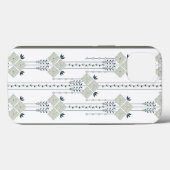 Coques Case-Mate iPhone motif de fleurs et boucles karo (Verso (horizontal))