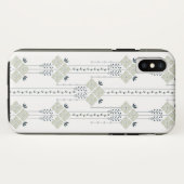 Coques Case-Mate iPhone Motif de fleurs et de boucles karo (Dos (Horizontal))