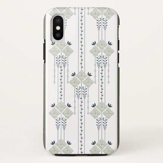 Coques Case-Mate iPhone Motif de fleurs et de boucles karo (Dos)