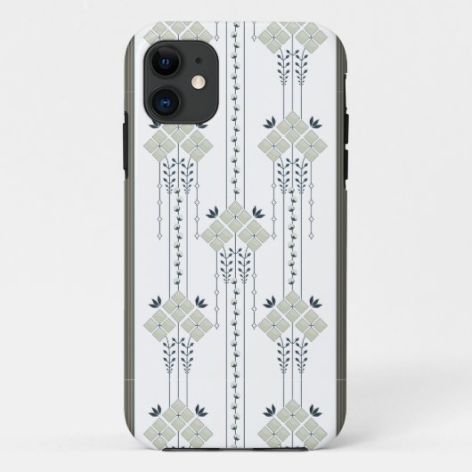 Coques Case-Mate iPhone motif de fleurs et de boucles karo (Dos)