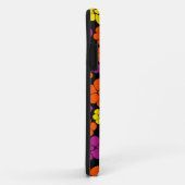 Coques Case-Mate iPhone Motif de fleurs - Noir, Rose, Orange et Jaune (Dos/Droite)