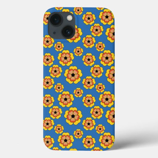 Coques Case-Mate iPhone Motif de fleurs orange jaune (Verso)
