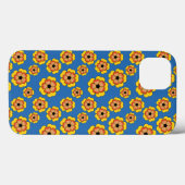 Coques Case-Mate iPhone Motif de fleurs orange jaune (Verso (horizontal))