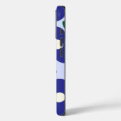 Coques Case-Mate iPhone Motif de fleurs rétro Abstrait en bleu gras (Verso / Gauche)