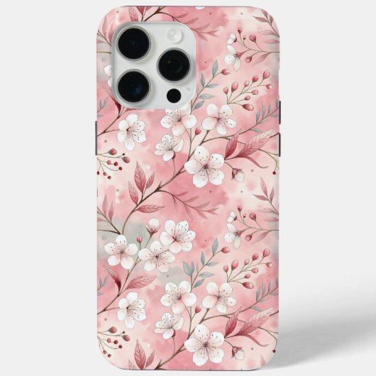 Coques Case-Mate iPhone Motif de fleurs Sakura rose (Verso)