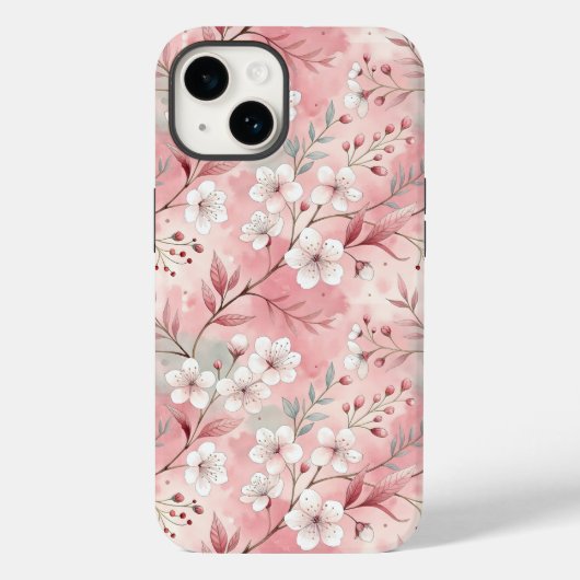 Coques Case-Mate iPhone Motif de fleurs Sakura rose (Verso)