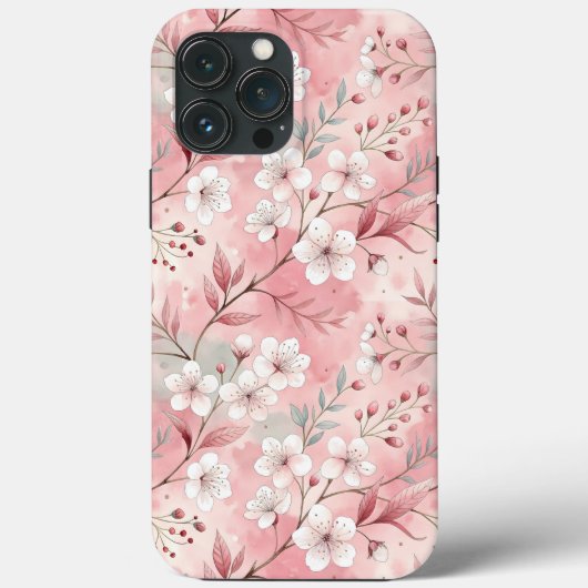 Coques Case-Mate iPhone Motif de fleurs Sakura rose (Verso)