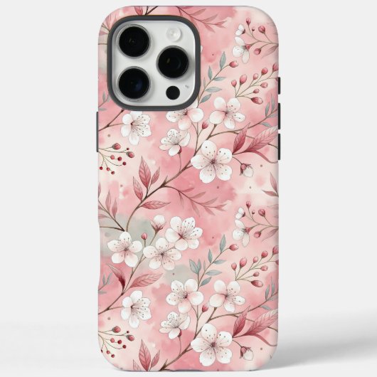 Coques Case-Mate iPhone Motif de fleurs Sakura rose (Verso)