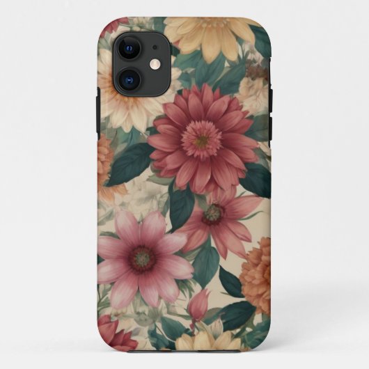 COQUES Case-Mate iPhone MOTIF DE FLEURS SAUVAGES RETRO (Dos)