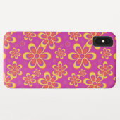 Coques Case-Mate iPhone Motif de fleurs Super magenta violet (Dos (Horizontal))