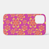 Coques Case-Mate iPhone Motif de fleurs Super magenta violet (Verso (horizontal))