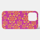 Coques Case-Mate iPhone Motif de fleurs Super magenta violet (Verso (horizontal))