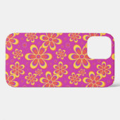 Coques Case-Mate iPhone Motif de fleurs Super magenta violet (Verso (horizontal))