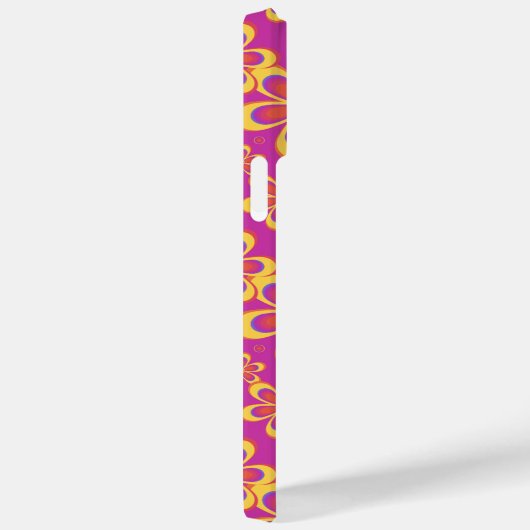 Coques Case-Mate iPhone Motif de fleurs Super magenta violet (Verso / Droite)