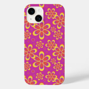 Coque Pour iPhone 14 Motif de fleurs Super magenta violet