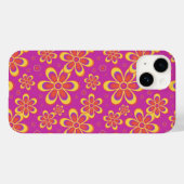 Coques Case-Mate iPhone Motif de fleurs Super magenta violet (Verso (horizontal))