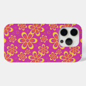 Coques Case-Mate iPhone Motif de fleurs Super magenta violet (Verso (horizontal))