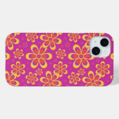 Coques Case-Mate iPhone Motif de fleurs Super magenta violet (Verso (horizontal))