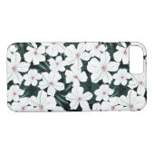 Coques Case-Mate iPhone Motif de fleurs tropical blanc (Dos (Horizontal))