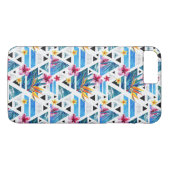 Coques Case-Mate iPhone Motif de fleurs tropical géométrique (Dos (Horizontal))