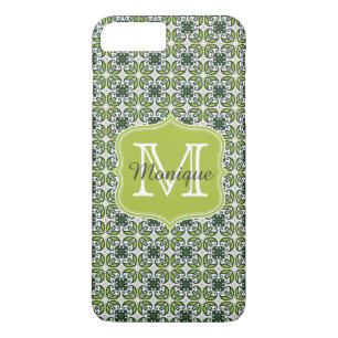 Coque Case-Mate Pour iPhone Motif de fleurs vertes Monogrammes