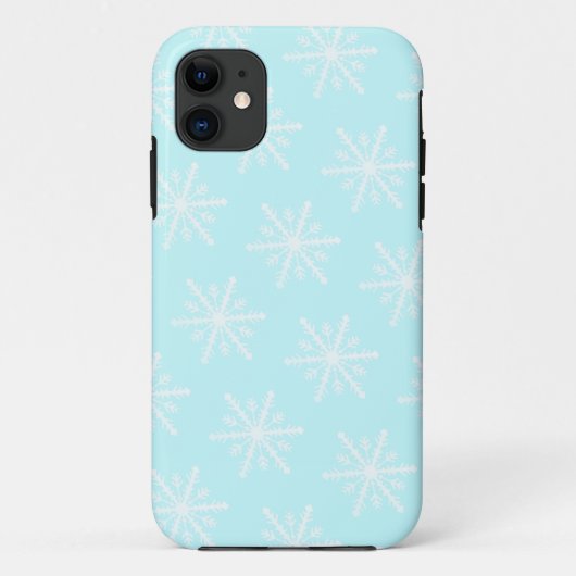 Coques Case-Mate iPhone Motif de flocon bleu glacé de Noël (Dos)