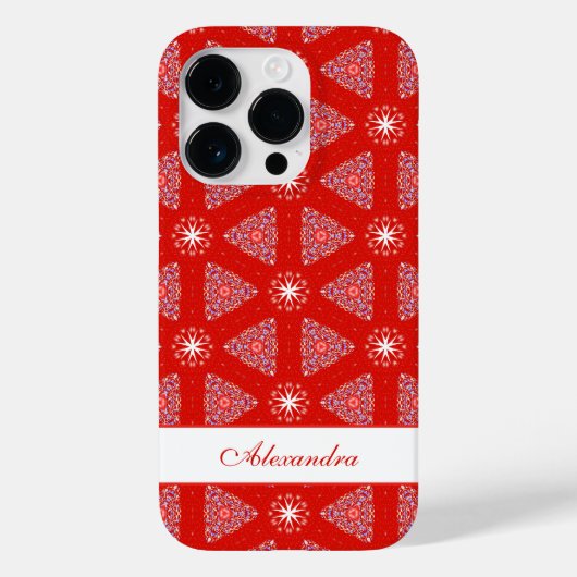 Coques Case-Mate iPhone Motif de Flocon de neige rouge de Noël Personnalis (Verso)